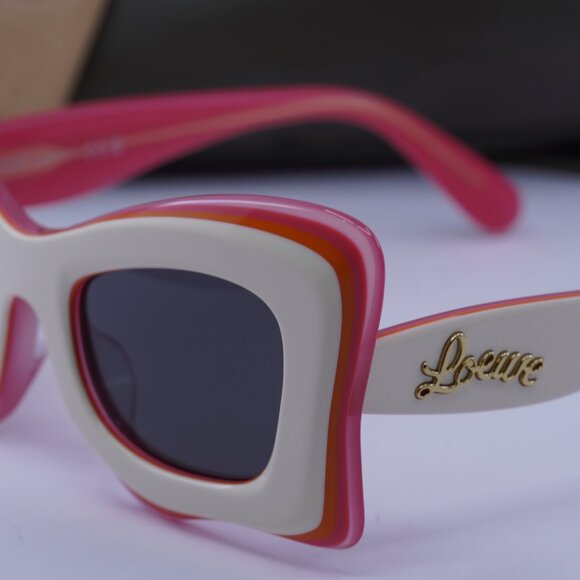 Loewe LW40140U 59A Cat Eye Sunglasses – Ivory\\Smoke main image 5
